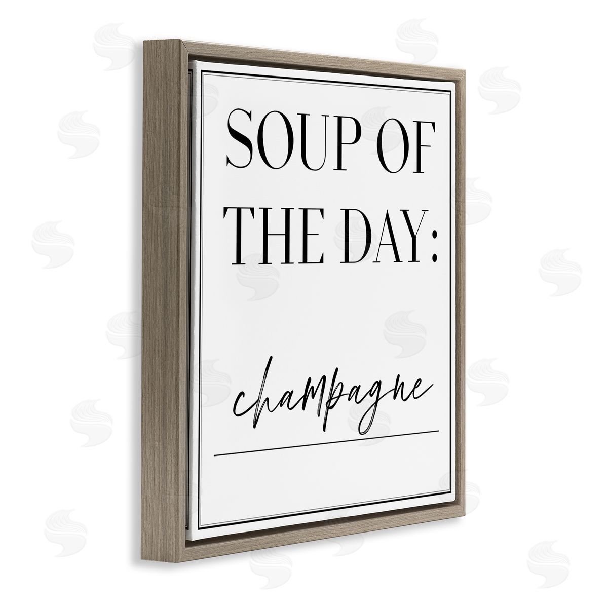 Soup of Day is Champagne Brown Floating Frame Canvas Wall Art, Home Decor by Anna Hambly