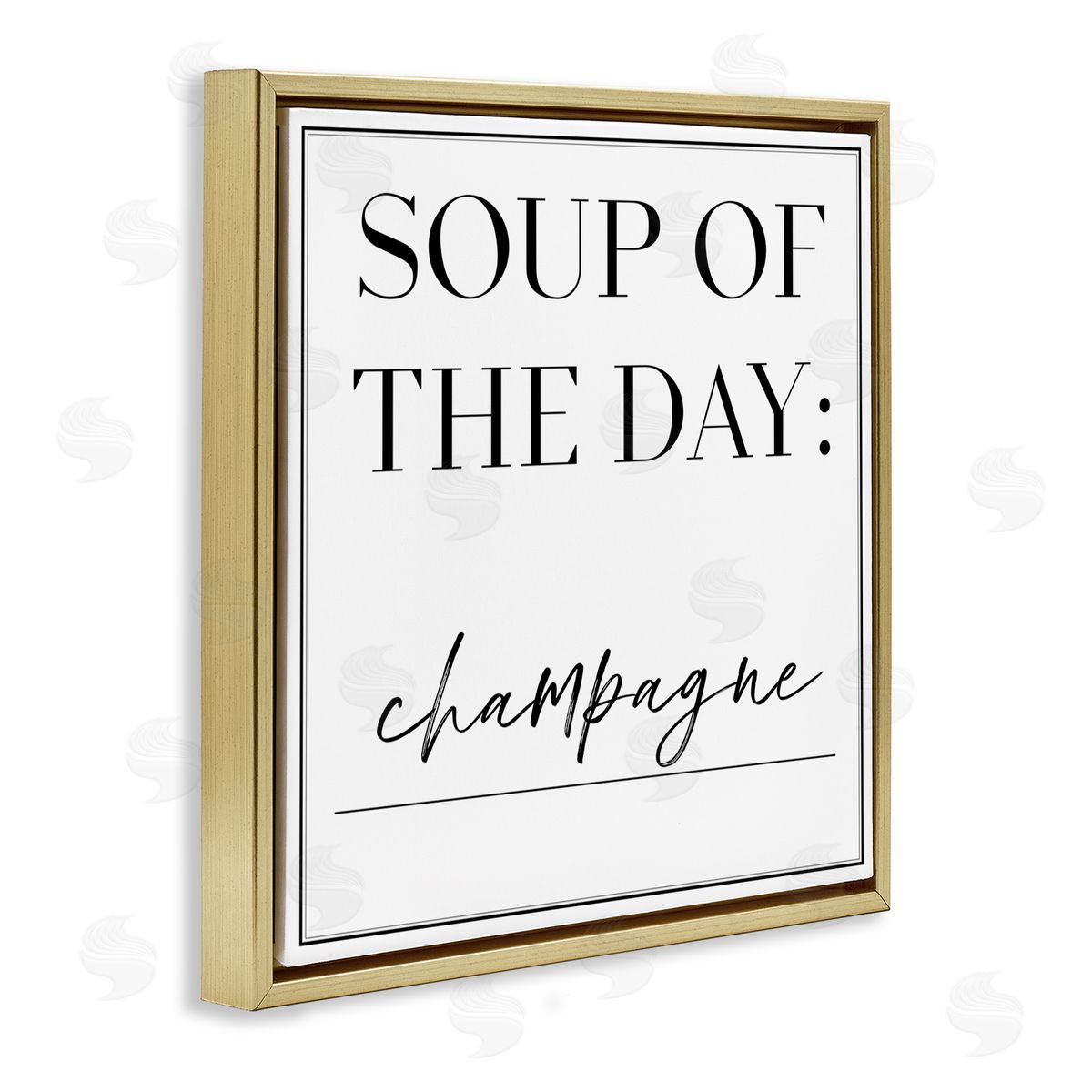 Soup of Day is Champagne Gold Floating Frame Canvas Wall Art, Home Decor by Anna Hambly