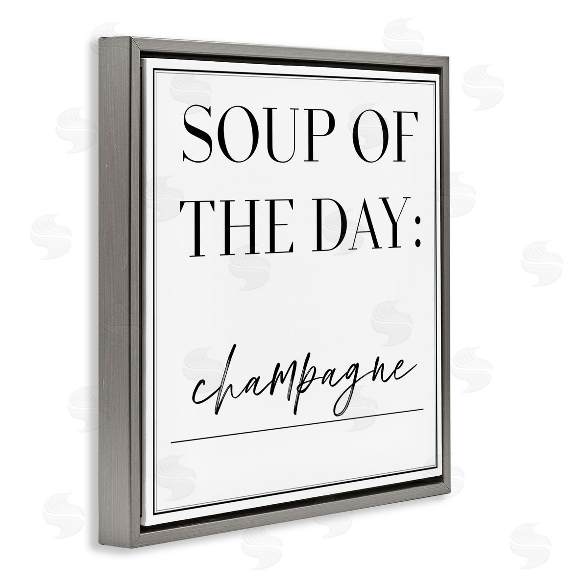 Soup of Day is Champagne Grey Floating Frame Canvas Wall Art, Home Decor by Anna Hambly