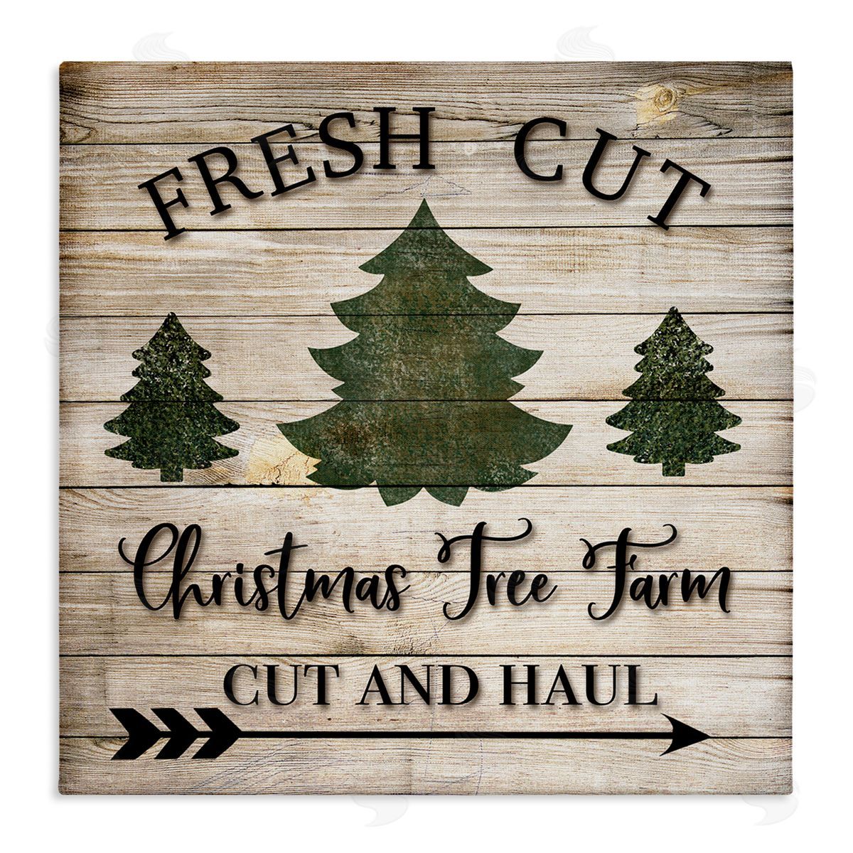 Rustic Fresh Cut Trees Sign Canvas Wall Art, Home Decor by Ashley Burton