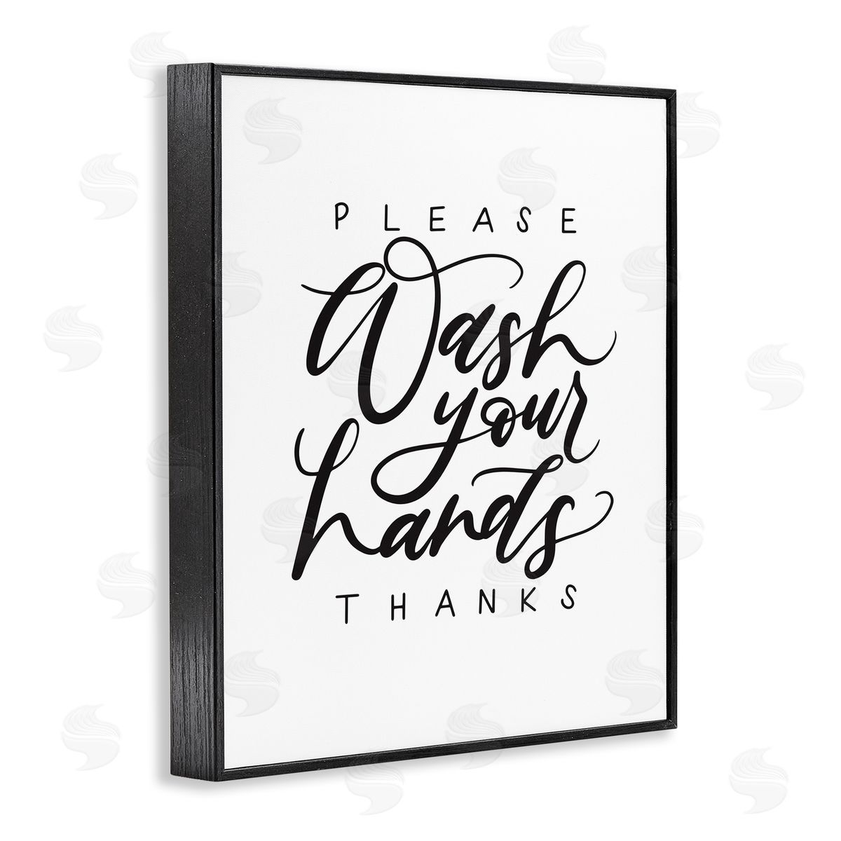 Please Wash Your Hands Black Frame Print Wall Art, Home Decor by Amanda Houston