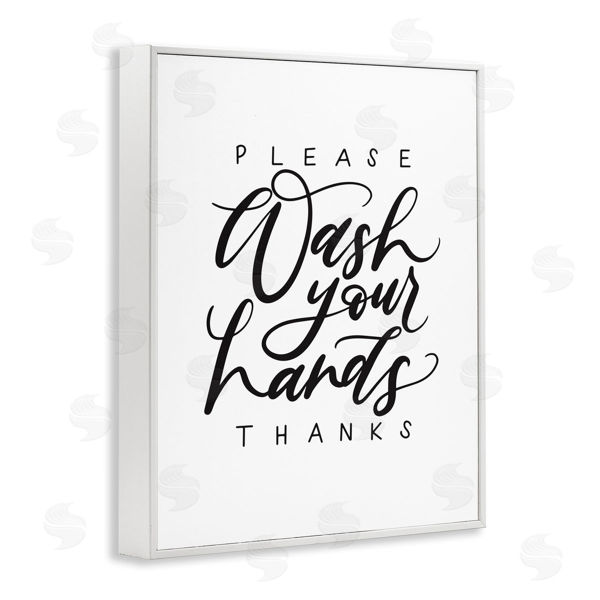 Please Wash Your Hands White Frame Print Wall Art, Home Decor by Amanda Houston