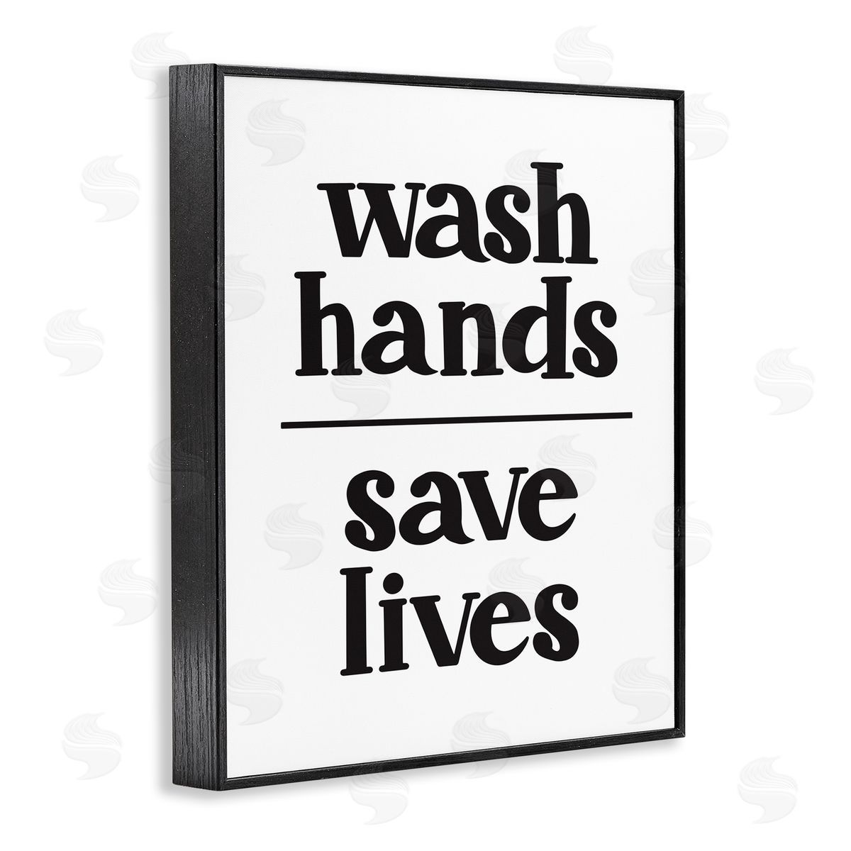 Wash Hands Save Lives Black Frame Print Wall Art, Home Decor by Amanda Houston