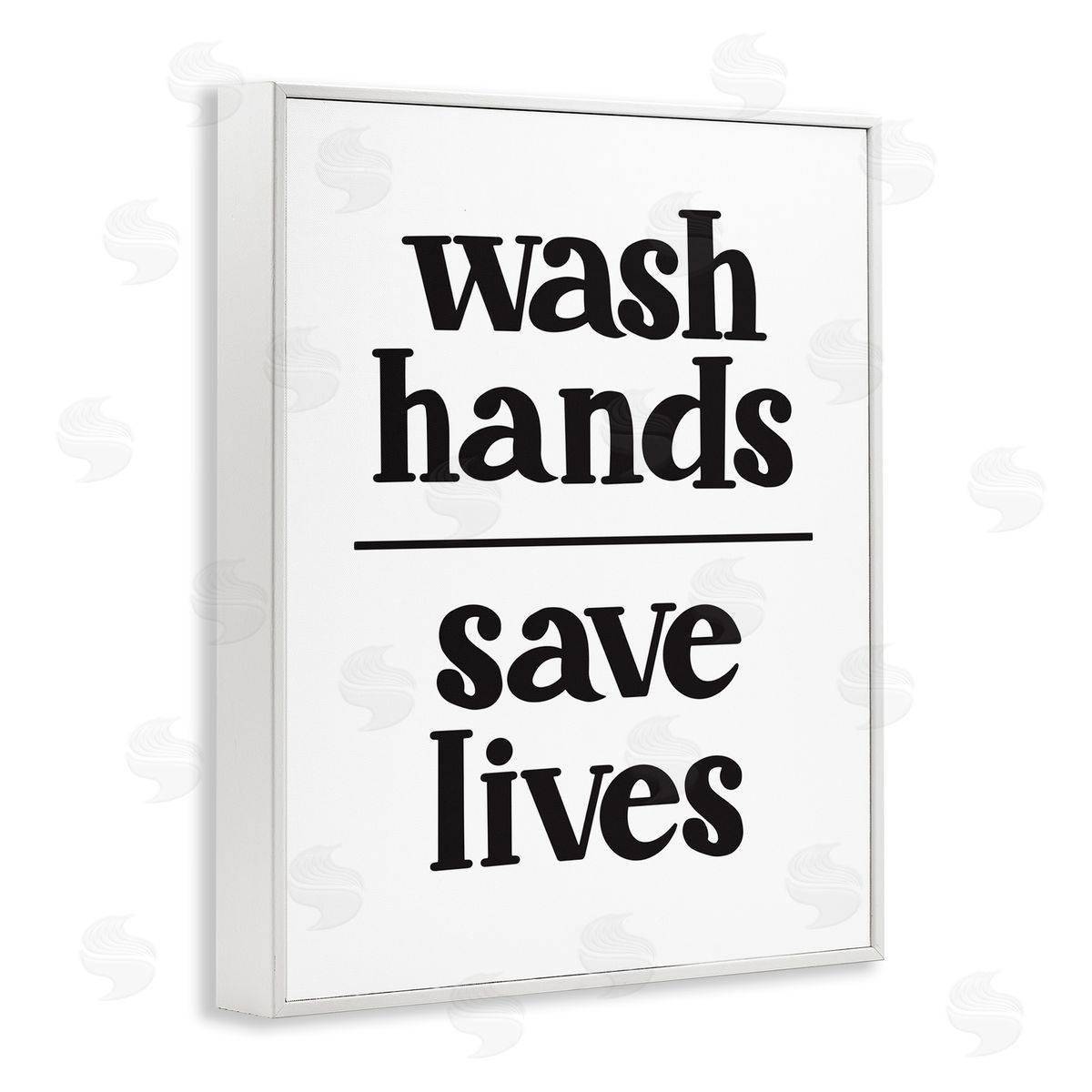 Wash Hands Save Lives White Frame Print Wall Art, Home Decor by Amanda Houston