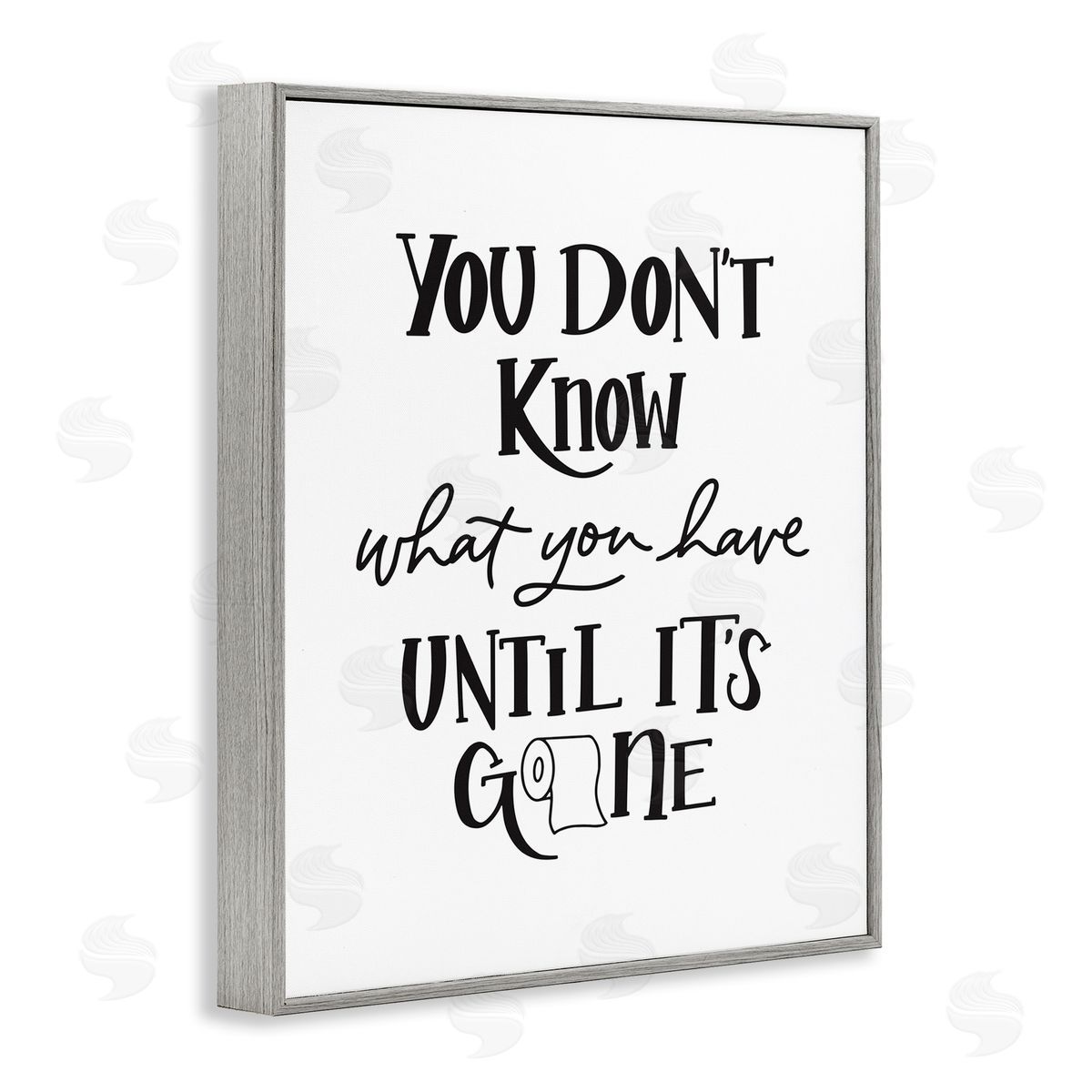 Until It's Gone Toilet Paper Grey Frame Print Wall Art, Home Decor by Amanda Houston