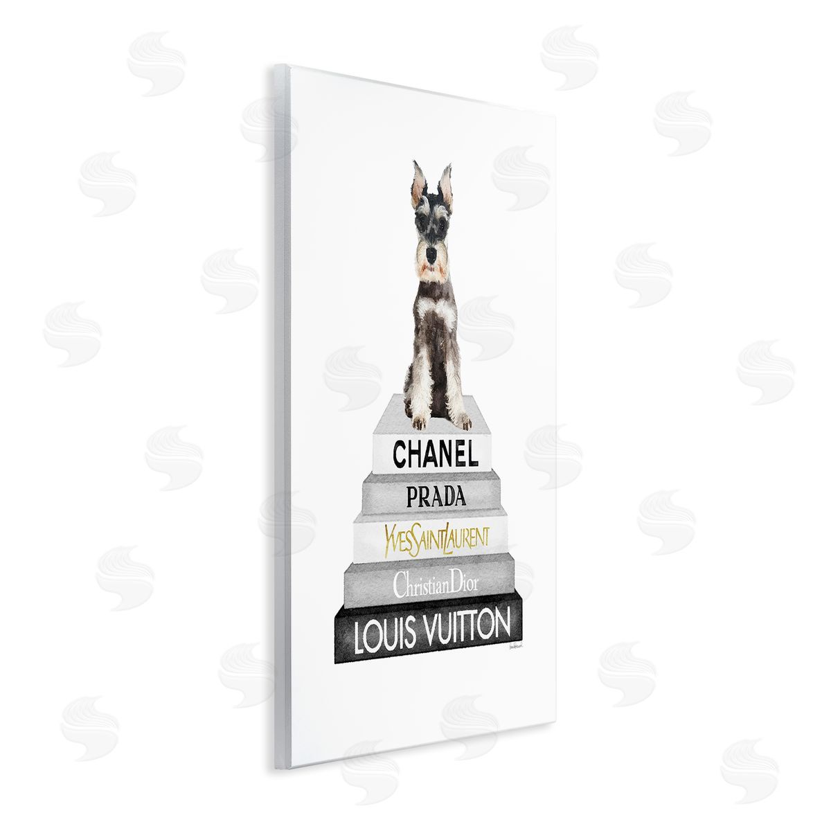 Scottish Dog Grey Fashion Books Wood Plaque Wall Art, Home Decor by Amanda Greenwood
