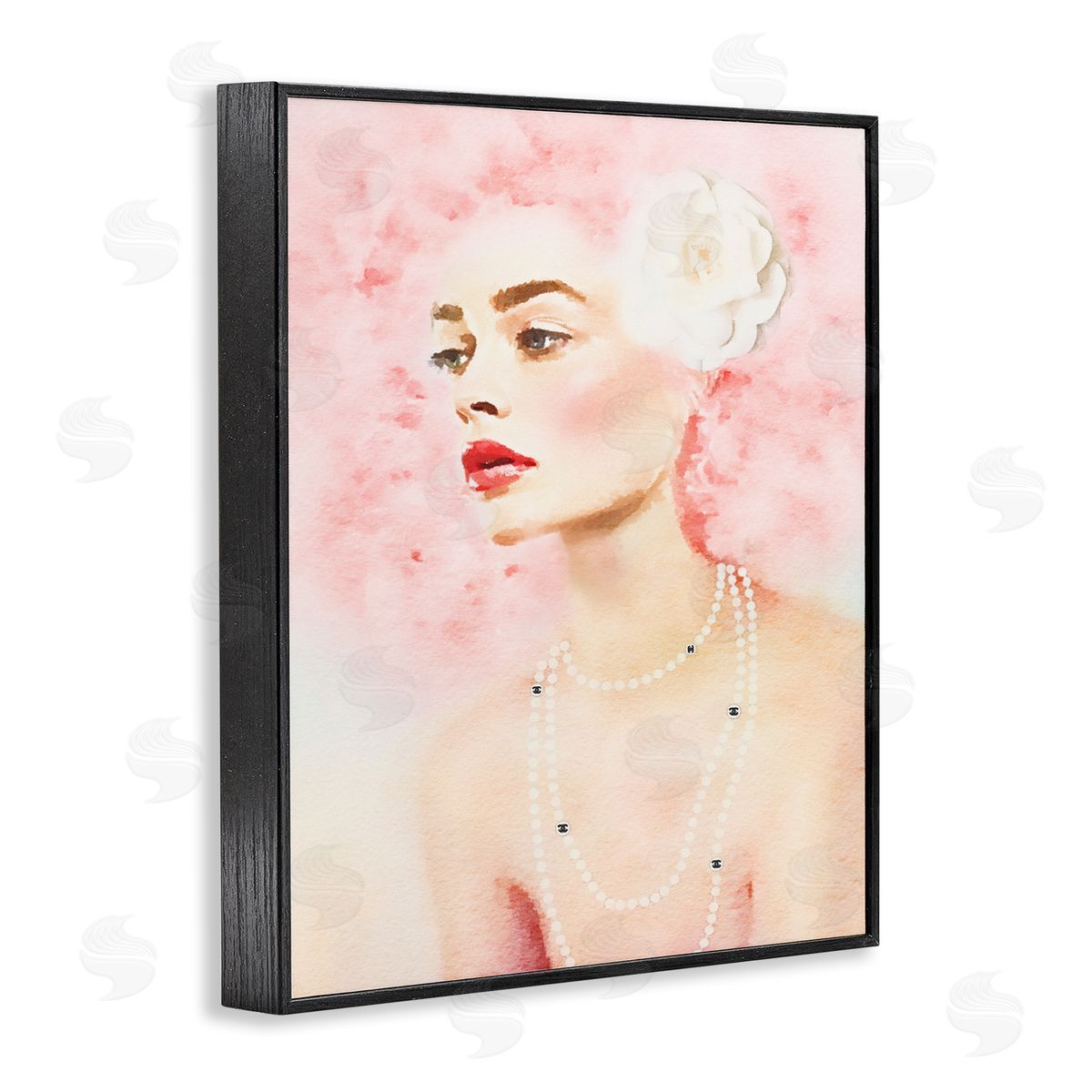 Pink Hair Fashion Portrait Black Frame Print Wall Art, Home Decor by Amanda Greenwood