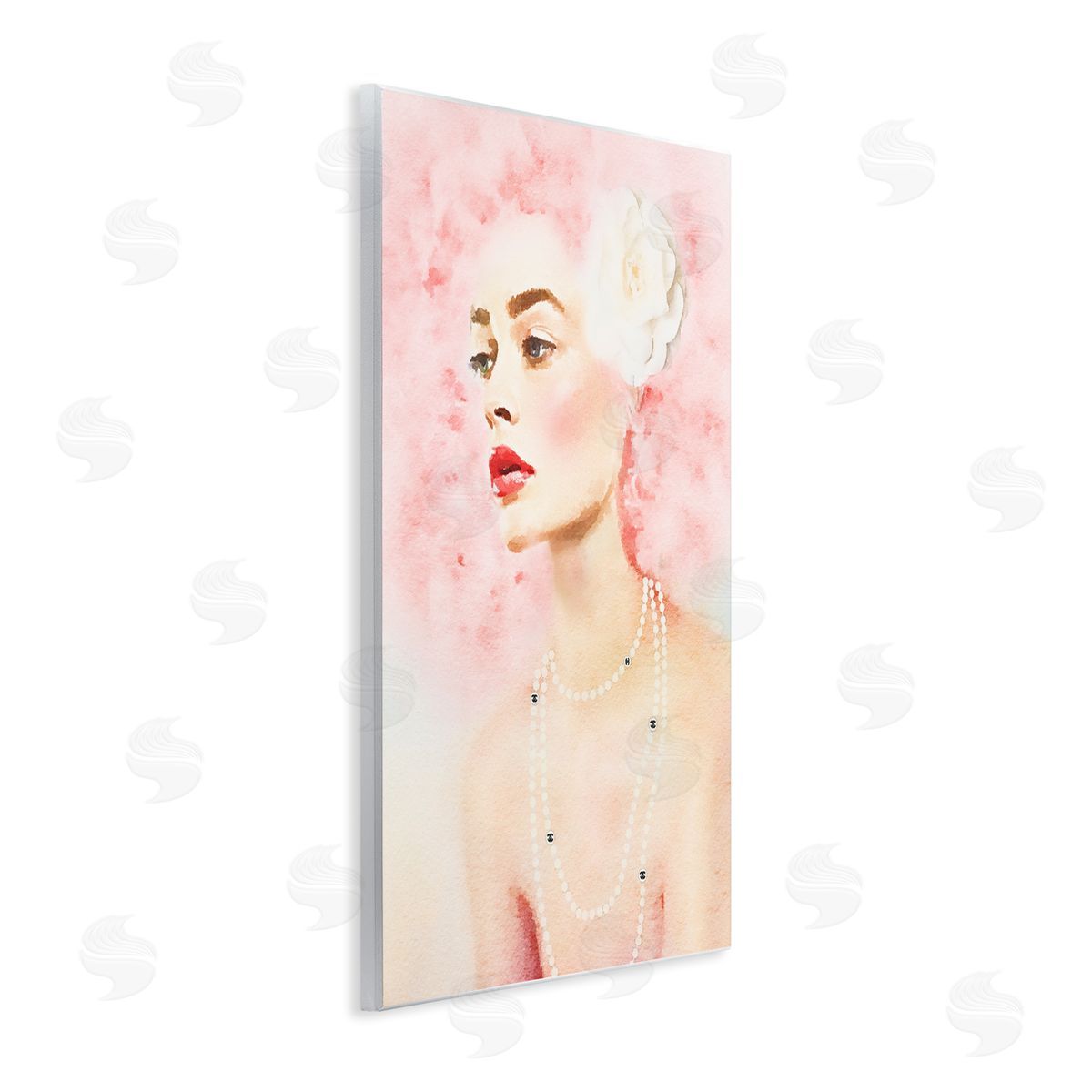 Pink Hair Fashion Portrait Wood Plaque Wall Art, Home Decor by Amanda Greenwood