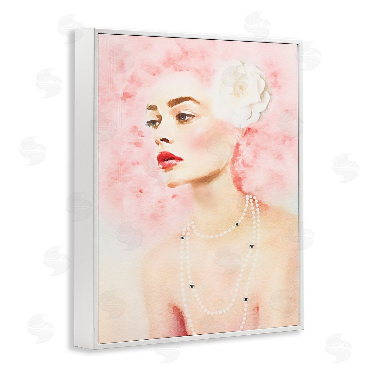 Pink Hair Fashion Portrait White Frame Print Wall Art, Home Decor by Amanda Greenwood