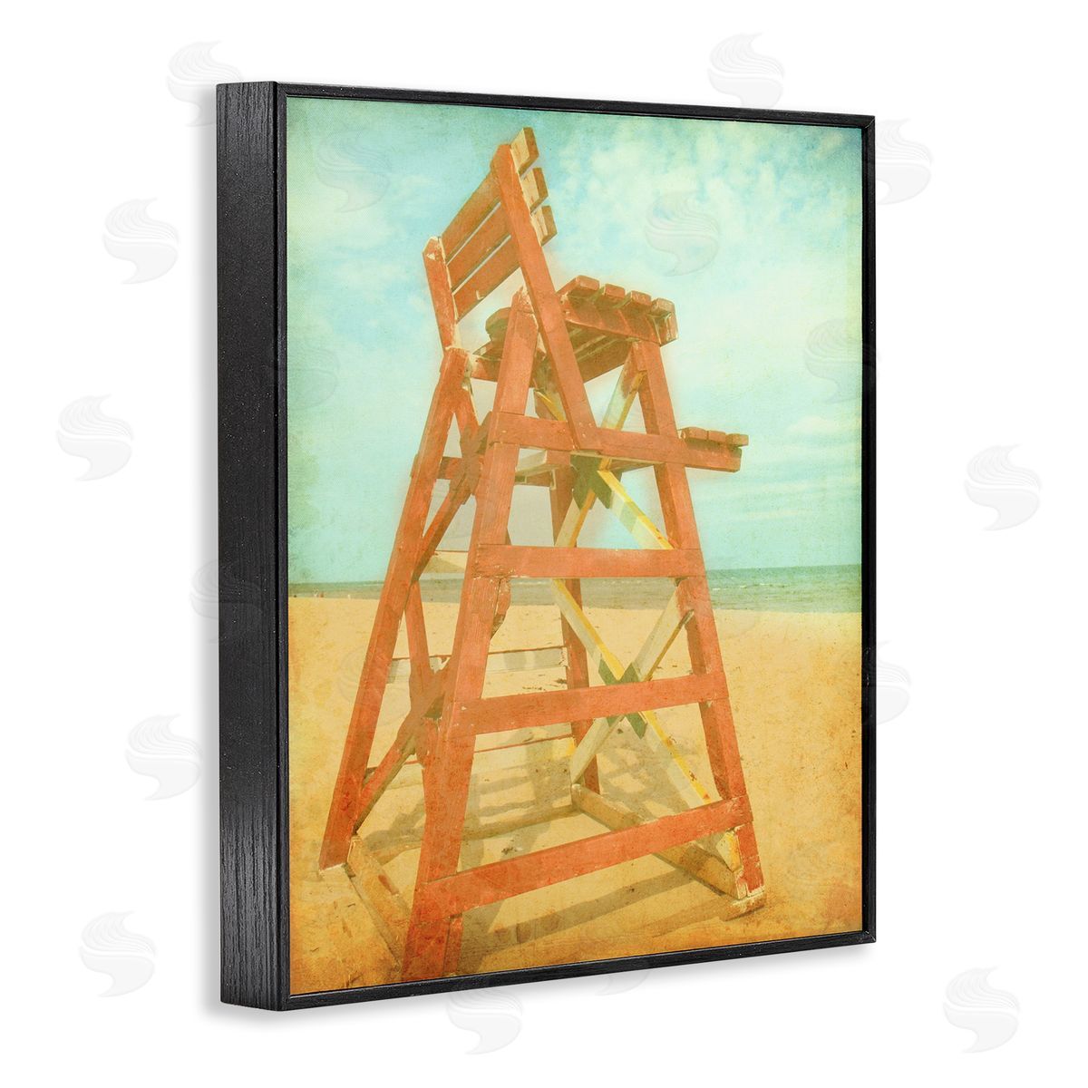 Retro Lifeguard Chair Photography Black Frame Print Wall Art, Home Decor by Ashley Calhoun