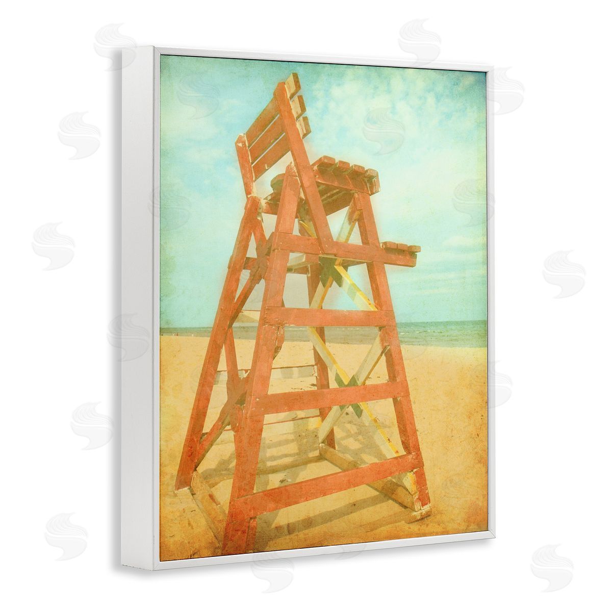 Retro Lifeguard Chair Photography White Frame Print Wall Art, Home Decor by Ashley Calhoun