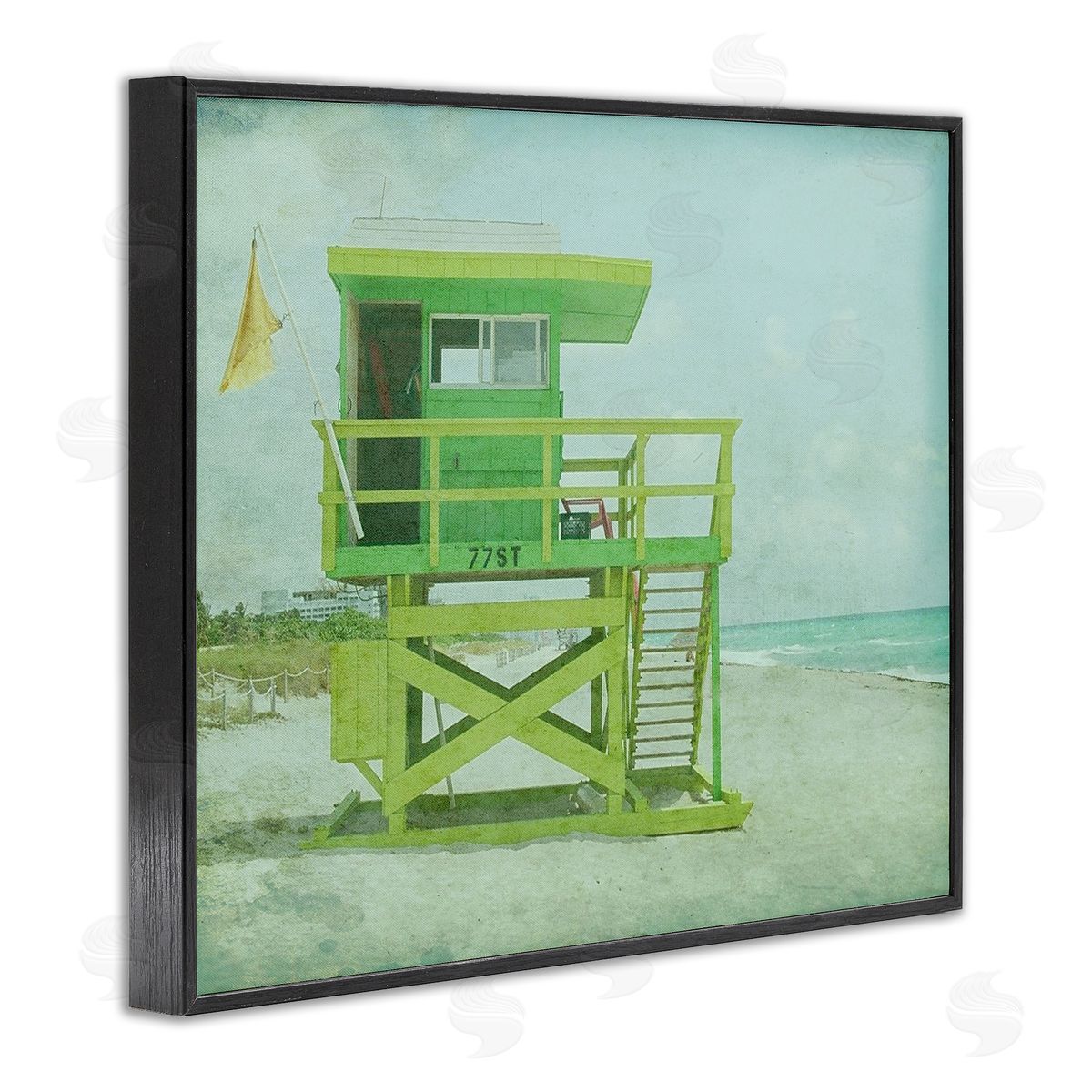 Retro Lifeguard Stand Photography Black Frame Print Wall Art, Home Decor by Ashley Calhoun