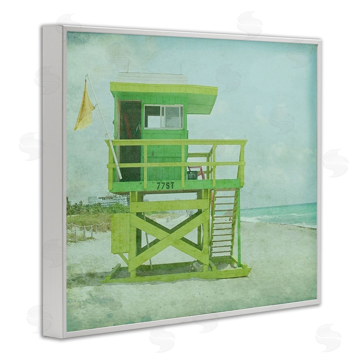 Retro Lifeguard Stand Photography White Frame Print Wall Art, Home Decor by Ashley Calhoun