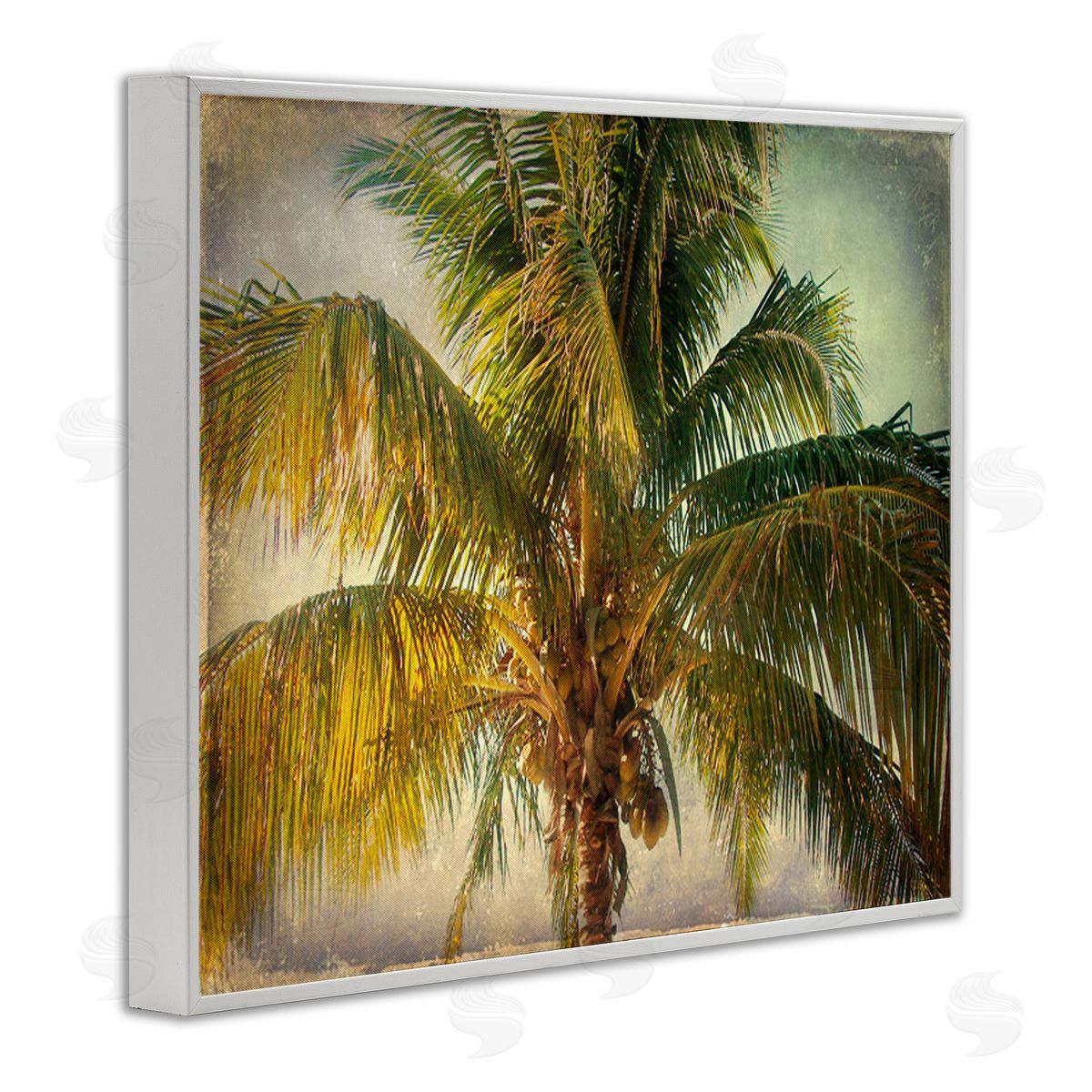 Tropical Summer Palm Tree White Frame Print Wall Art, Home Decor by Ashley Calhoun