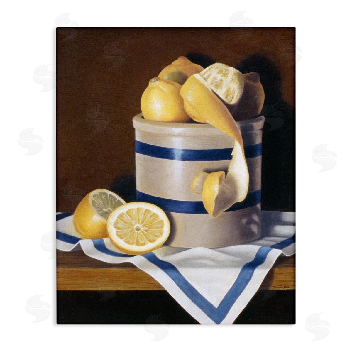 Lemon Peel in Jar Still-Life Canvas Wall Art, Home Decor by Cecile Baird