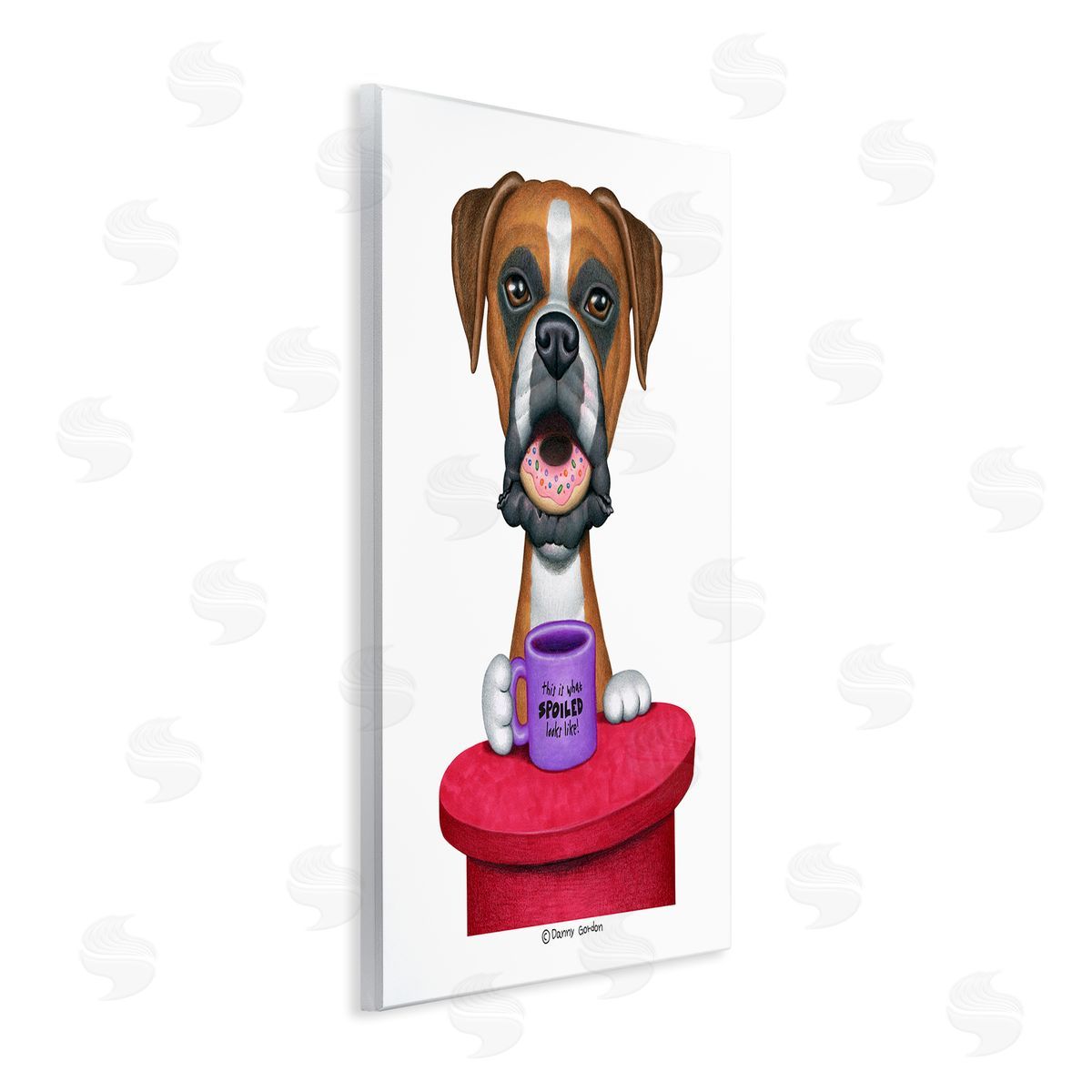 Spoiled Boxer Dog with Quote Wood Plaque Wall Art, Home Decor by Danny Gordan