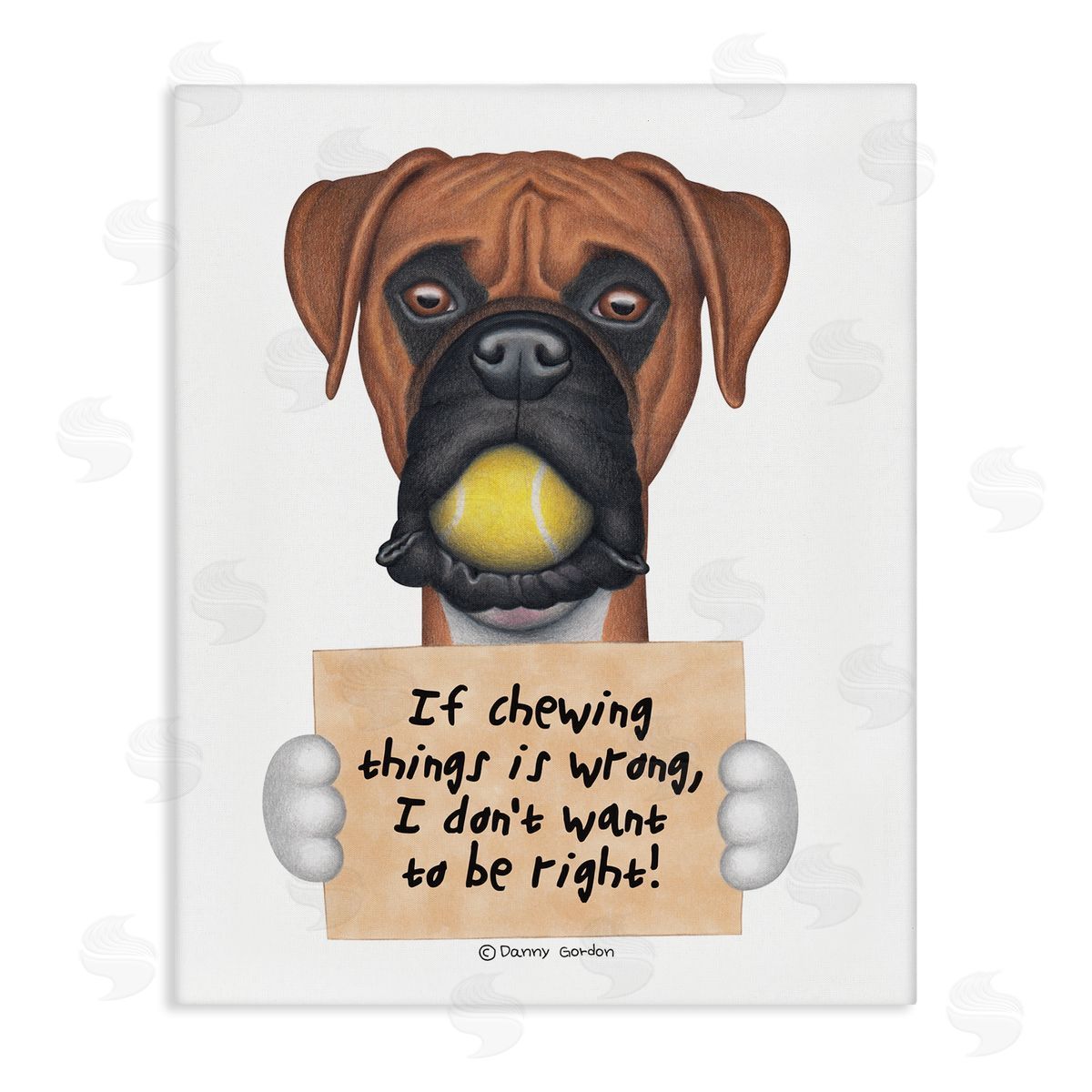 If Chewing is Wrong Pet Dog Canvas Wall Art, Home Decor by Danny Gordan
