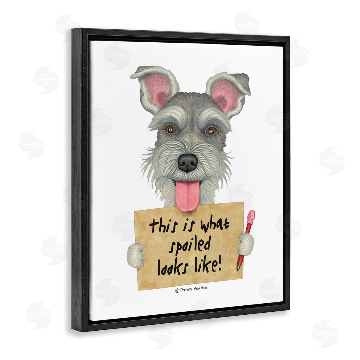 What Spoiled Looks Like Dog Black Floating Frame Canvas Wall Art, Home Decor by Danny Gordan