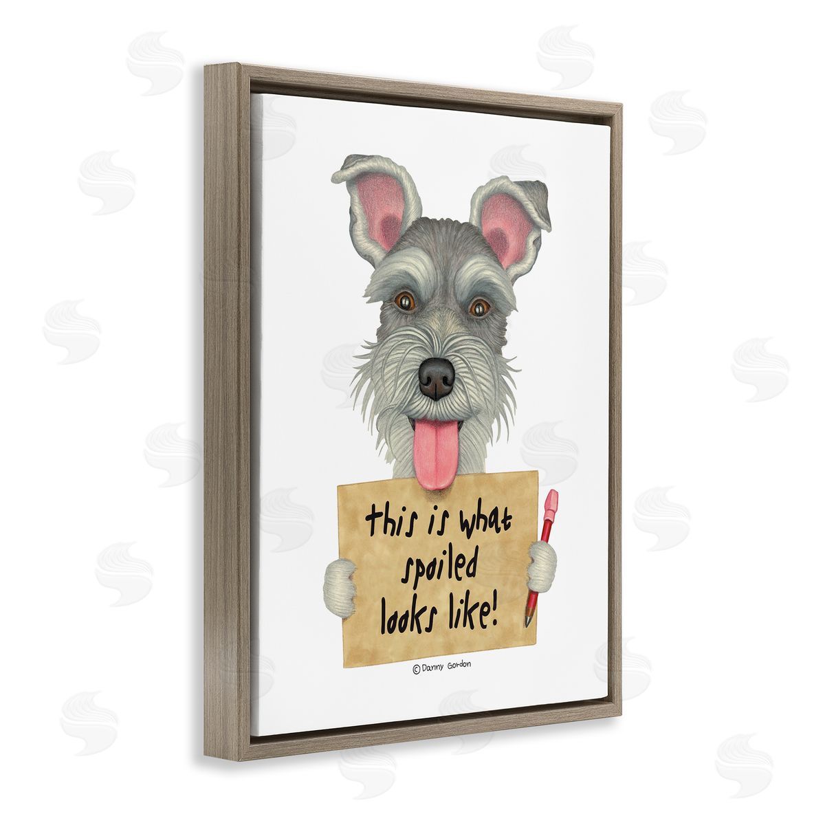 What Spoiled Looks Like Dog Brown Floating Frame Canvas Wall Art, Home Decor by Danny Gordan