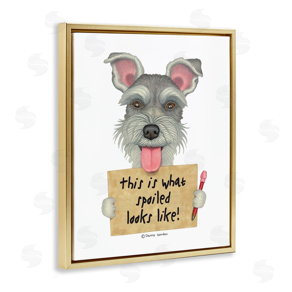 What Spoiled Looks Like Dog Gold Floating Frame Canvas Wall Art, Home Decor by Danny Gordan