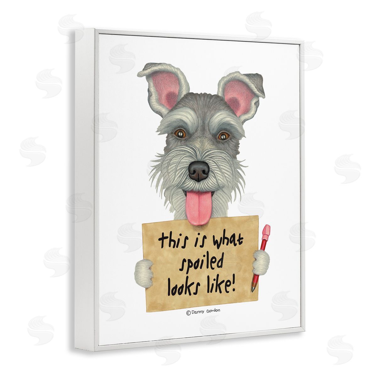 What Spoiled Looks Like Dog White Frame Print Wall Art, Home Decor by Danny Gordan