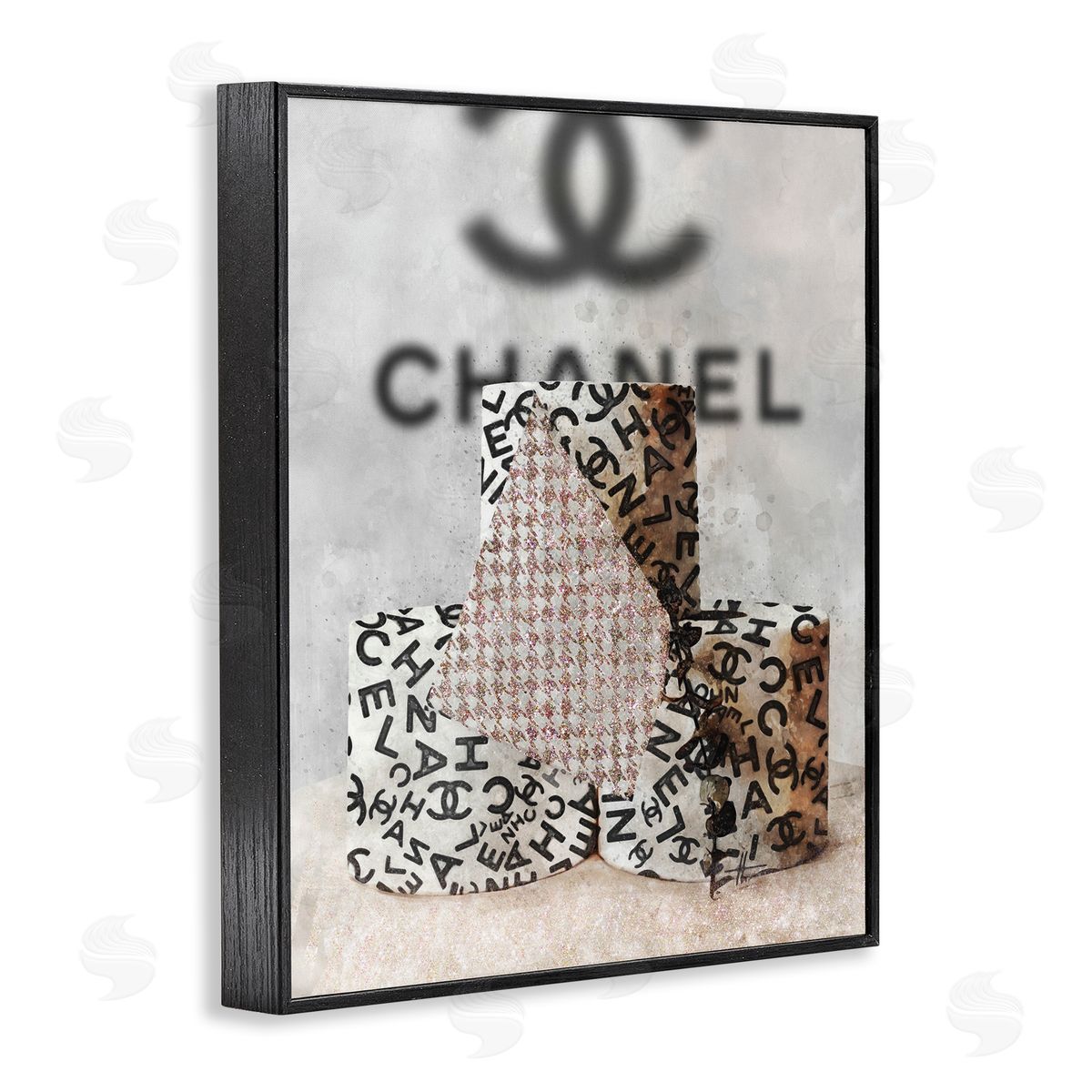 Fashion Toilet Paper Design Black Frame Print Wall Art, Home Decor by Ziwei Li