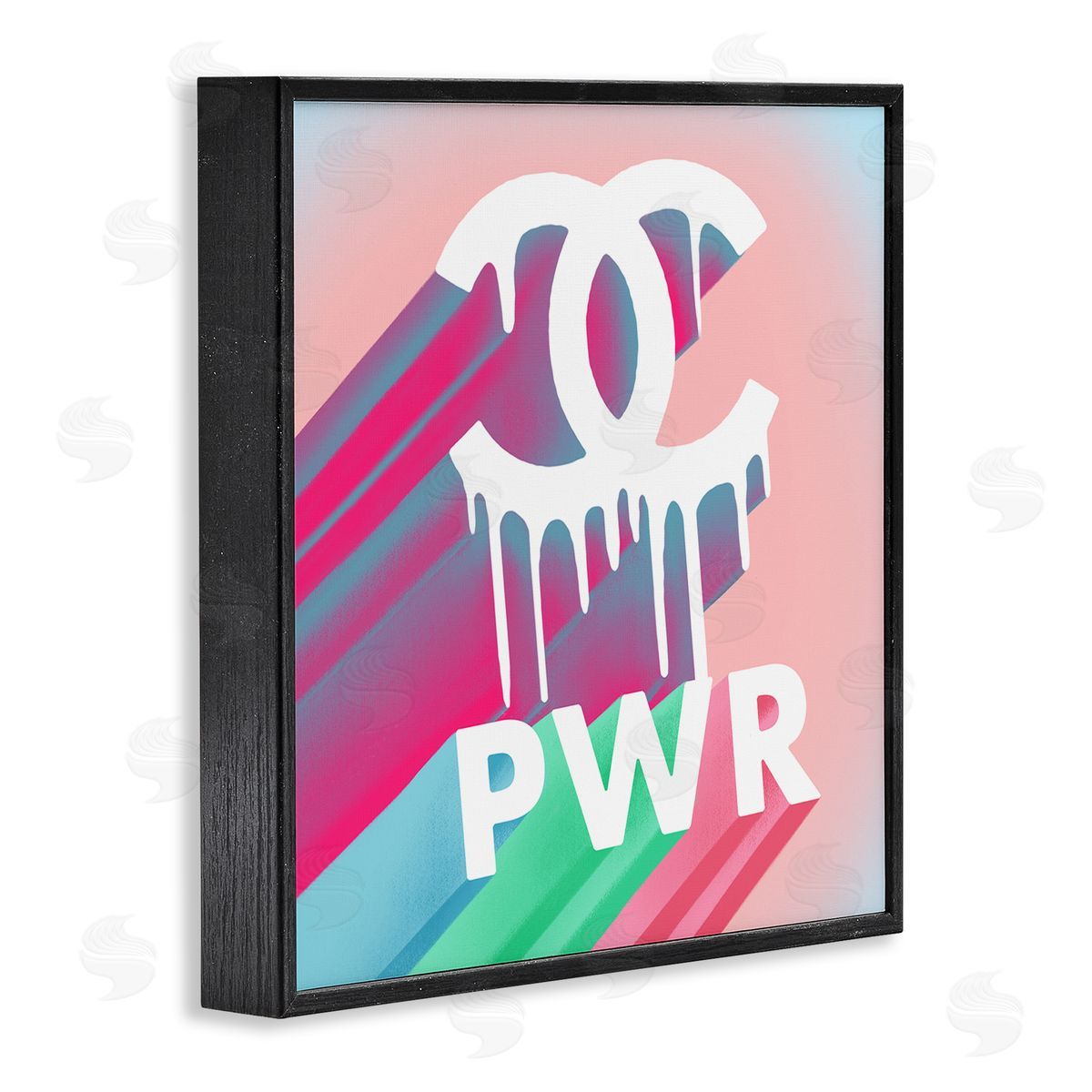 Paint Drip Fashion PWR Black Frame Print Wall Art, Home Decor by Ziwei Li
