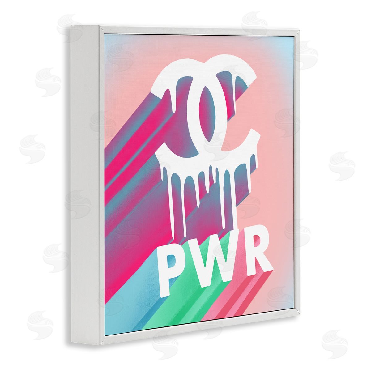 Paint Drip Fashion PWR White Frame Print Wall Art, Home Decor by Ziwei Li