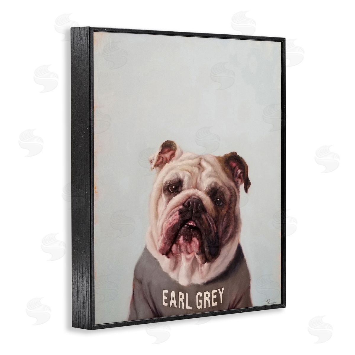 Earl Grey Tea Dog Black Frame Print Wall Art, Home Decor by Lucia Heffernan