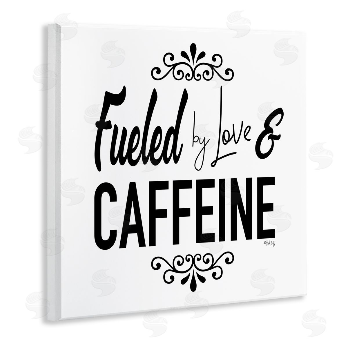 Fueled by Love and Caffiene Wood Plaque Wall Art, Home Decor by Hollihocks Art