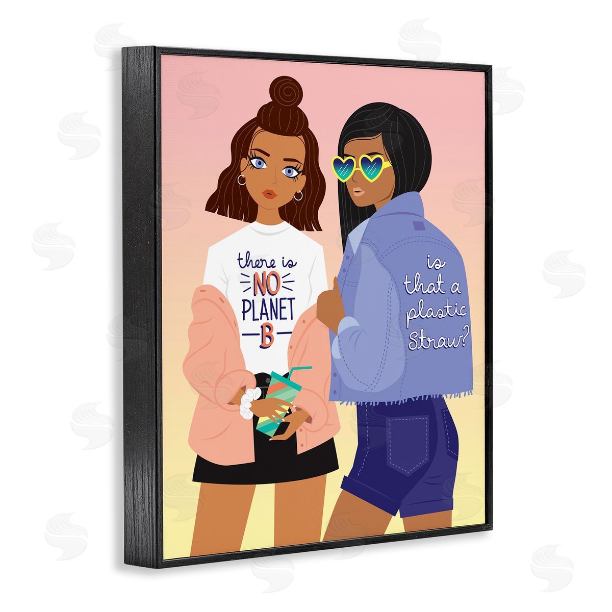 No Planet B Fashion Black Frame Print Wall Art, Home Decor by Ilis Aviles