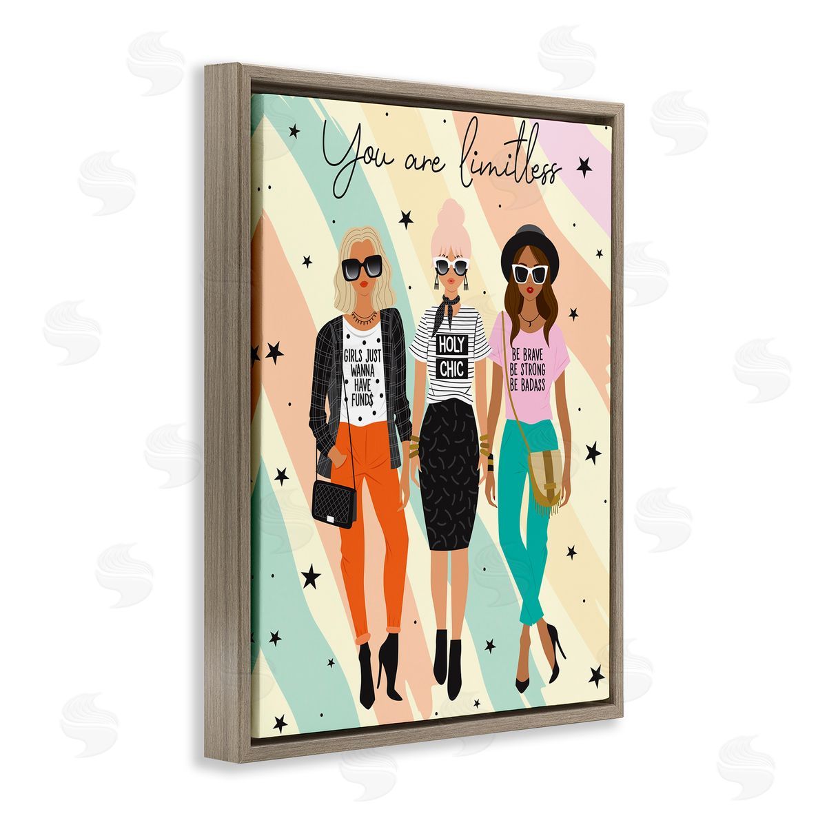 You Are Limitless Fashionistas Brown Floating Frame Canvas Wall Art, Home Decor by Ilis Aviles