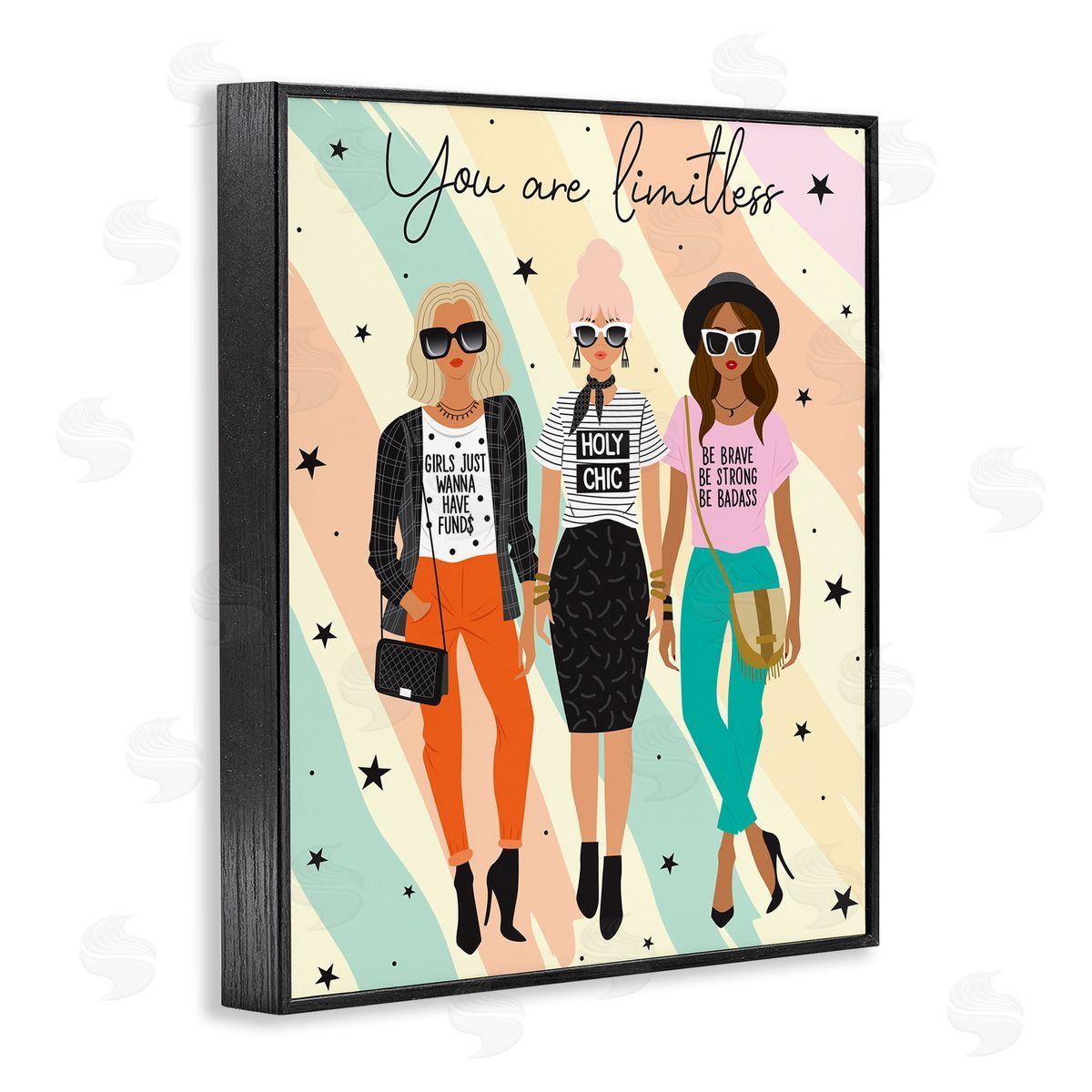 You Are Limitless Fashionistas Black Frame Print Wall Art, Home Decor by Ilis Aviles