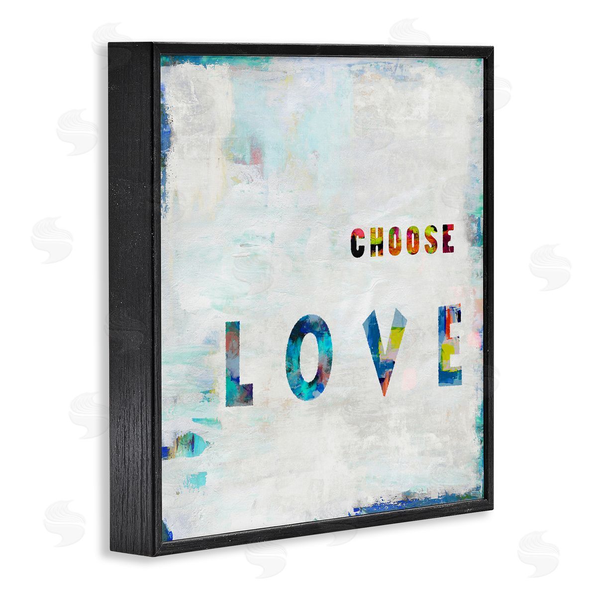 Colorful Choose Love Phrase Black Frame Print Wall Art, Home Decor by Jamie MacDowell