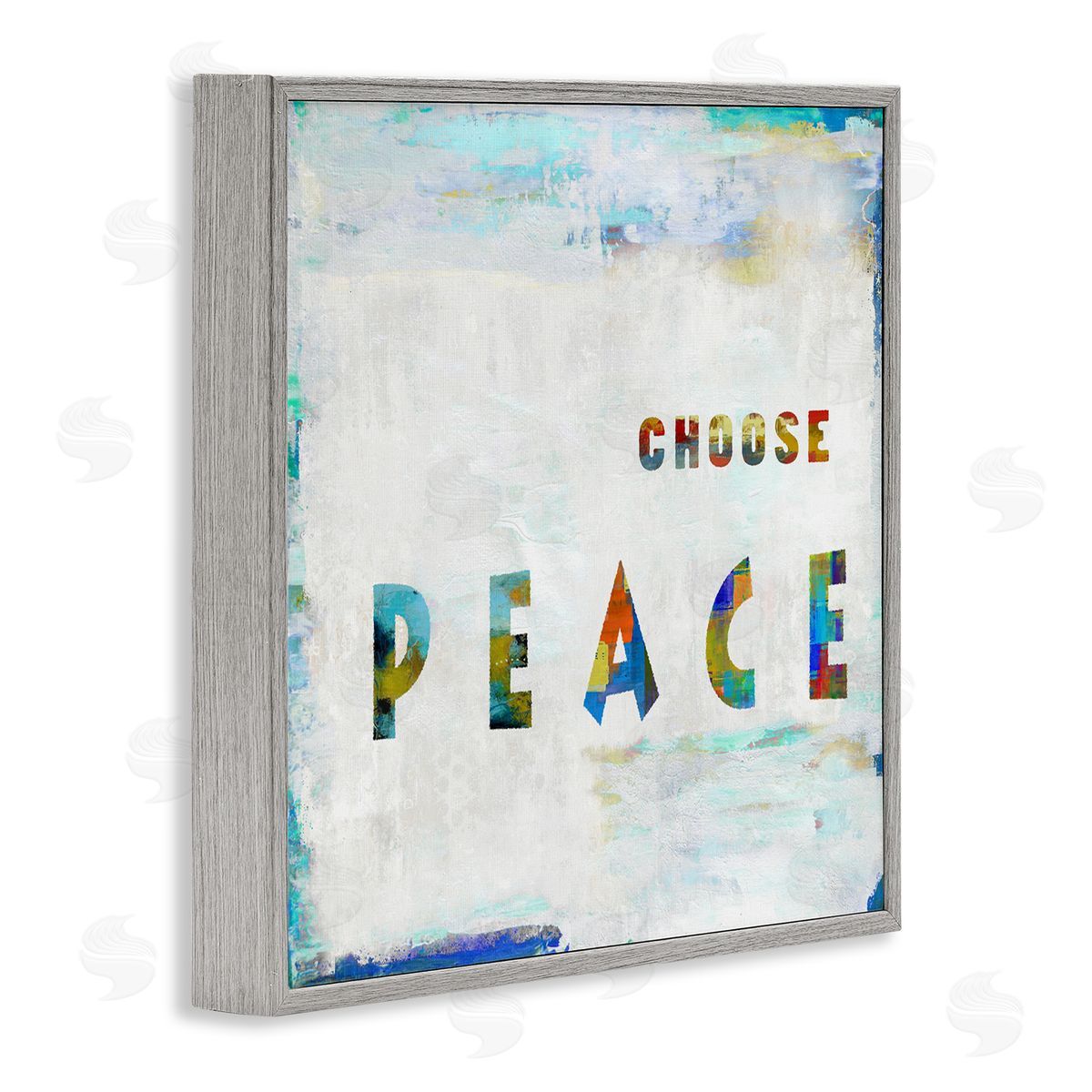 Colorful Choose Peach Phrase Grey Frame Print Wall Art, Home Decor by Jamie MacDowell