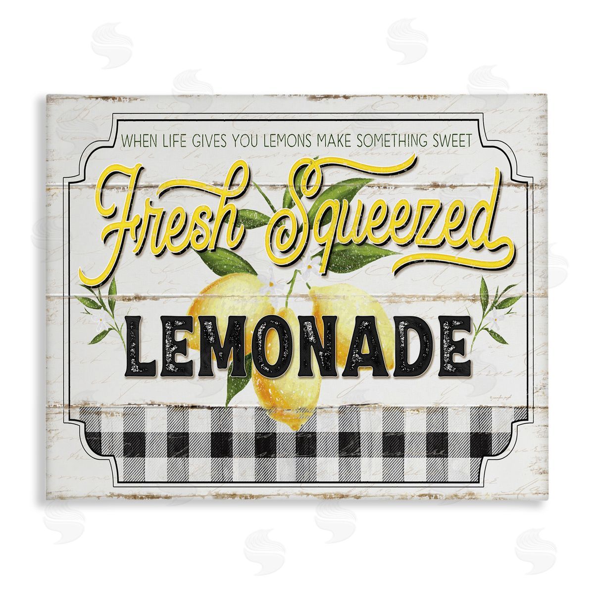 Rustic Fresh Squeezed Lemonade Canvas Wall Art, Home Decor by Jennifer Pugh