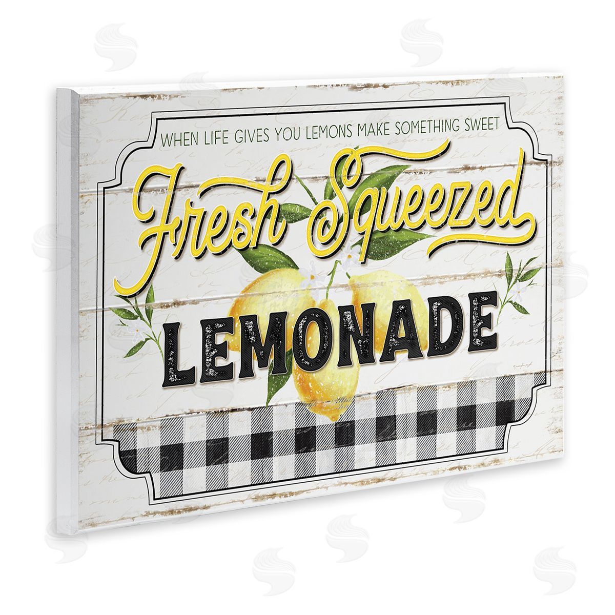 Rustic Fresh Squeezed Lemonade Wood Plaque Wall Art, Home Decor by Jennifer Pugh