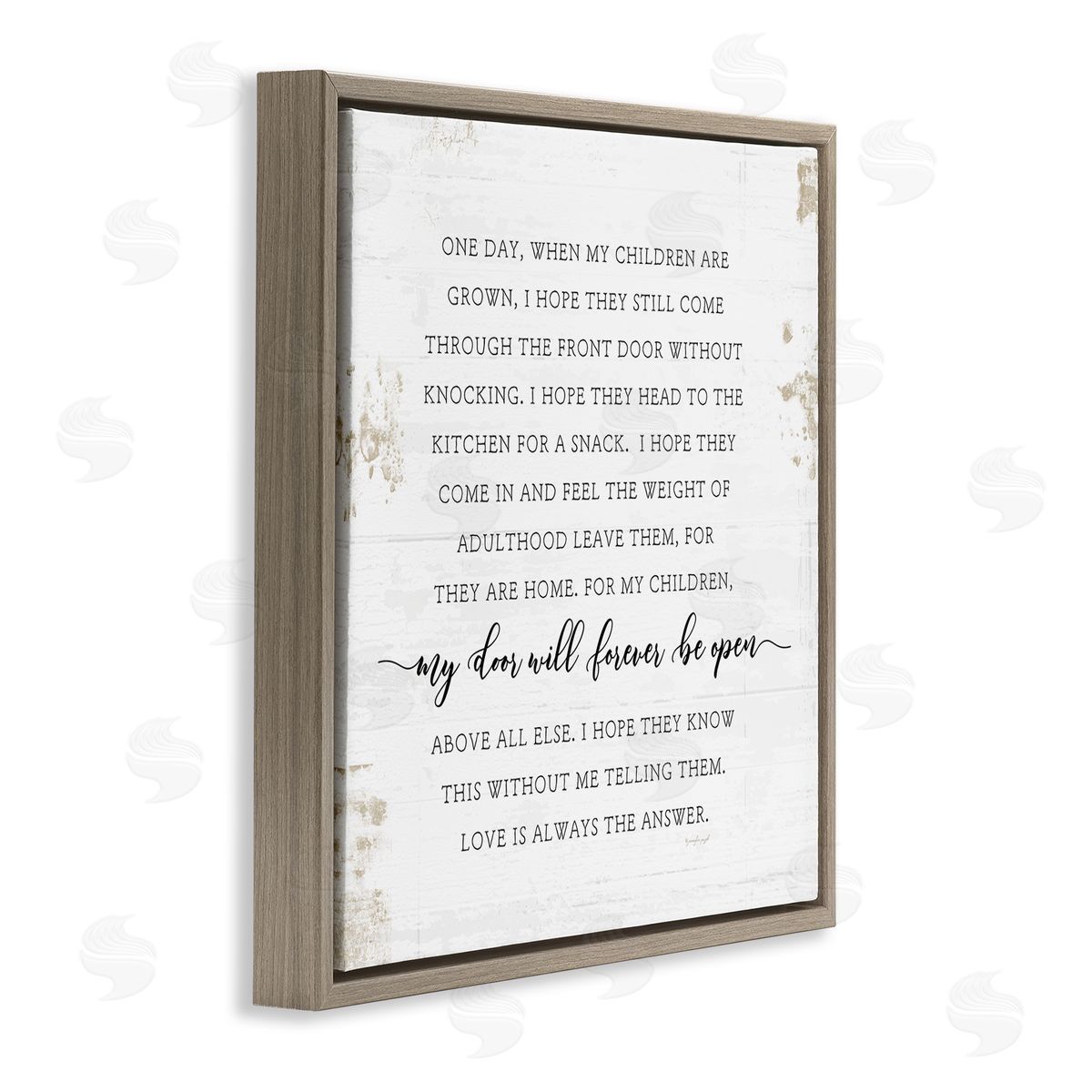 My Door Forever Open Parenting Brown Floating Frame Canvas Wall Art, Home Decor by Jennifer Pugh
