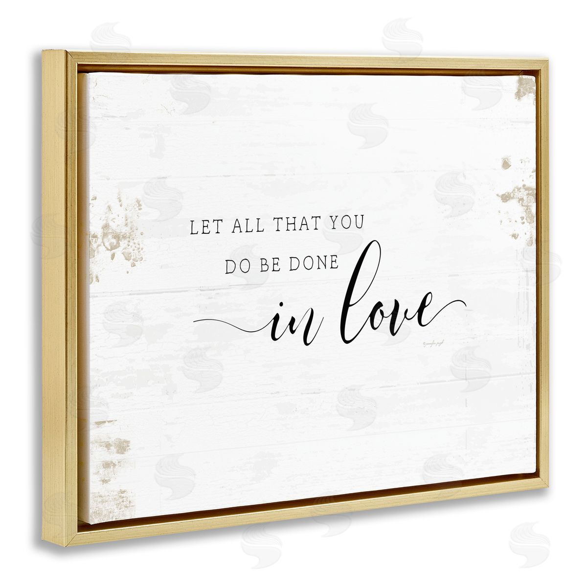All That You Do in Love Gold Floating Frame Canvas Wall Art, Home Decor by Jennifer Pugh