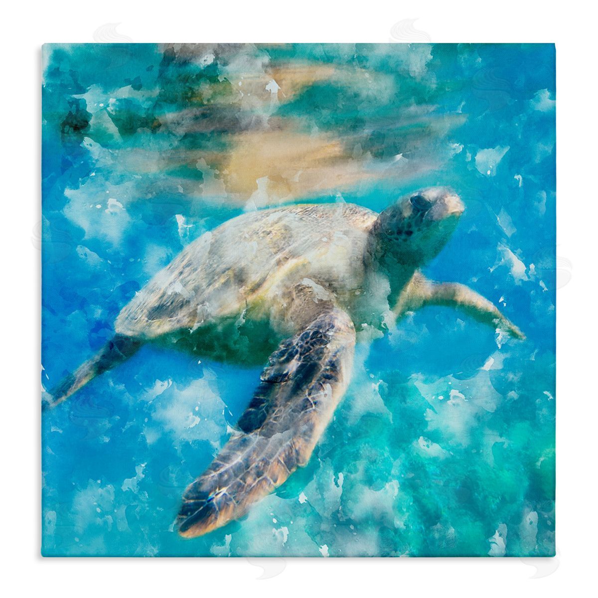 Underwater Sea Turtle Canvas Wall Art, Home Decor by Kim Allen