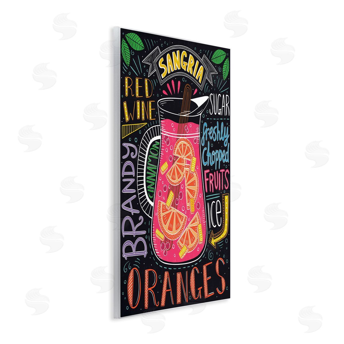 Summer Sangria Ingredient List Wood Plaque Wall Art, Home Decor by Lisa Barlow