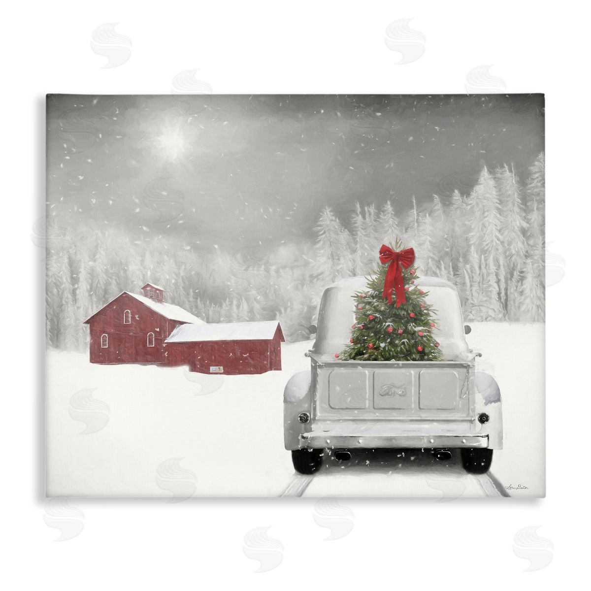 Christmas Tree in Farm Truck Canvas Wall Art, Home Decor by Lori Deiter