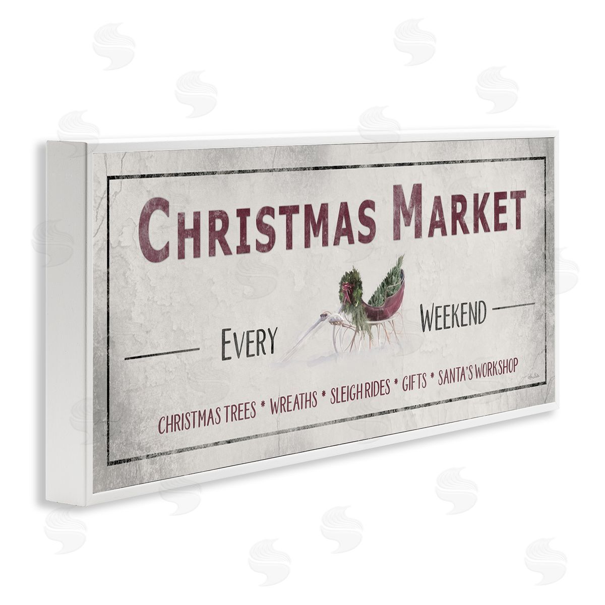 Christmas Market Every Weekend White Frame Print Wall Art, Home Decor by Lori Deiter