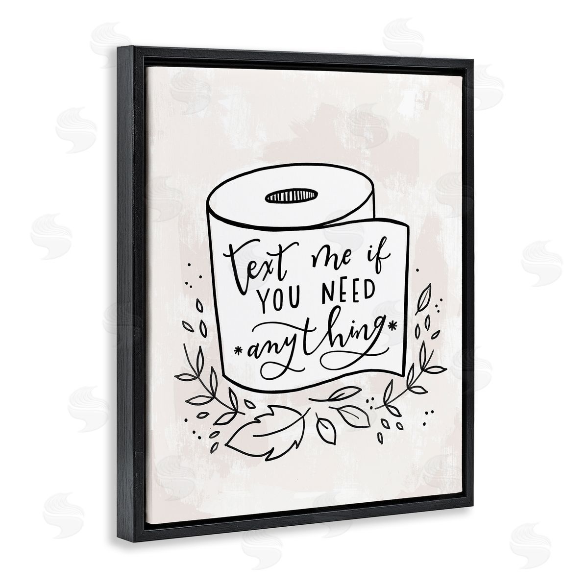 Text Me if You Need Toilet Paper Black Floating Frame Canvas Wall Art, Home Decor by Loni Harris