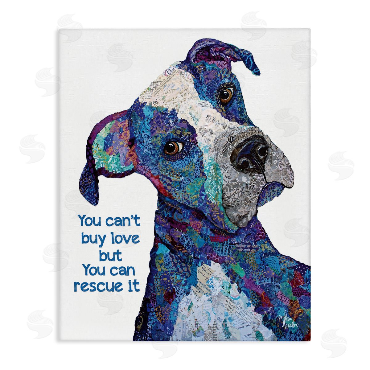 You Can Rescue Love Dog Canvas Wall Art, Home Decor by Lisa Morales