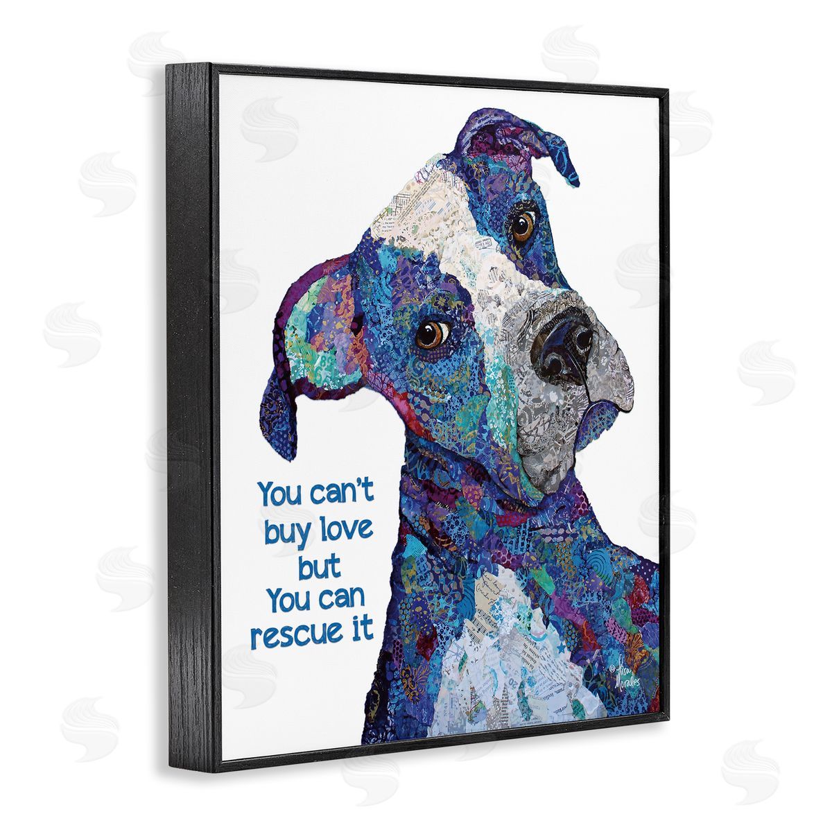 You Can Rescue Love Dog Black Frame Print Wall Art, Home Decor by Lisa Morales