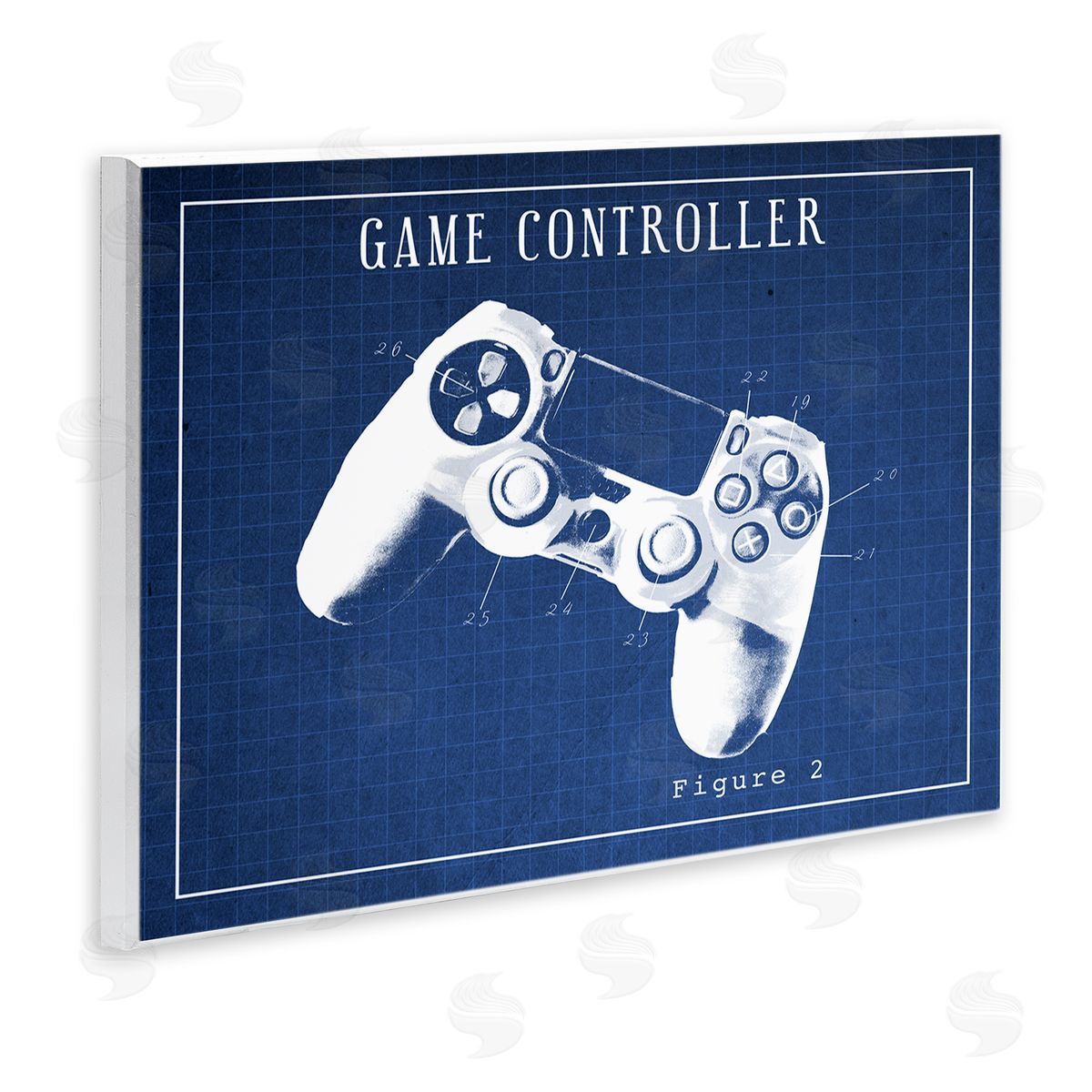 Blueprint for Video Game Controller Wood Plaque Wall Art, Home Decor by Stupell Studio