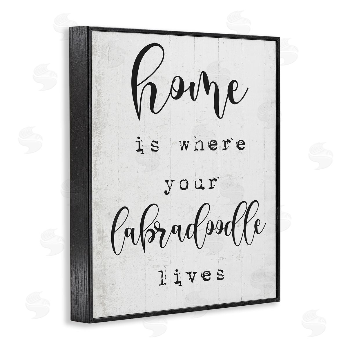 Home's Where Labradoodle Lives Black Frame Print Wall Art, Home Decor by Stupell Studio