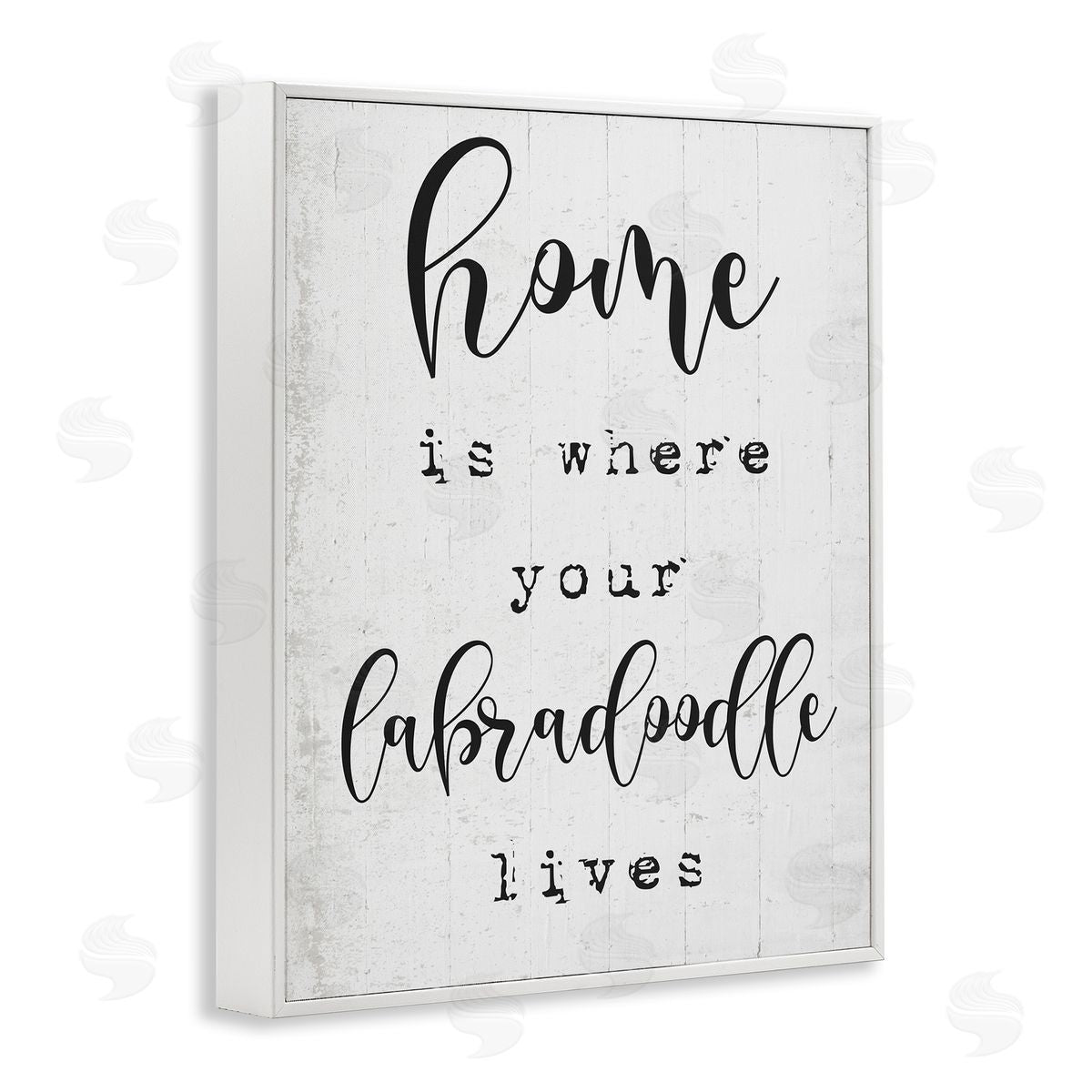Home's Where Labradoodle Lives White Frame Print Wall Art, Home Decor by Stupell Studio