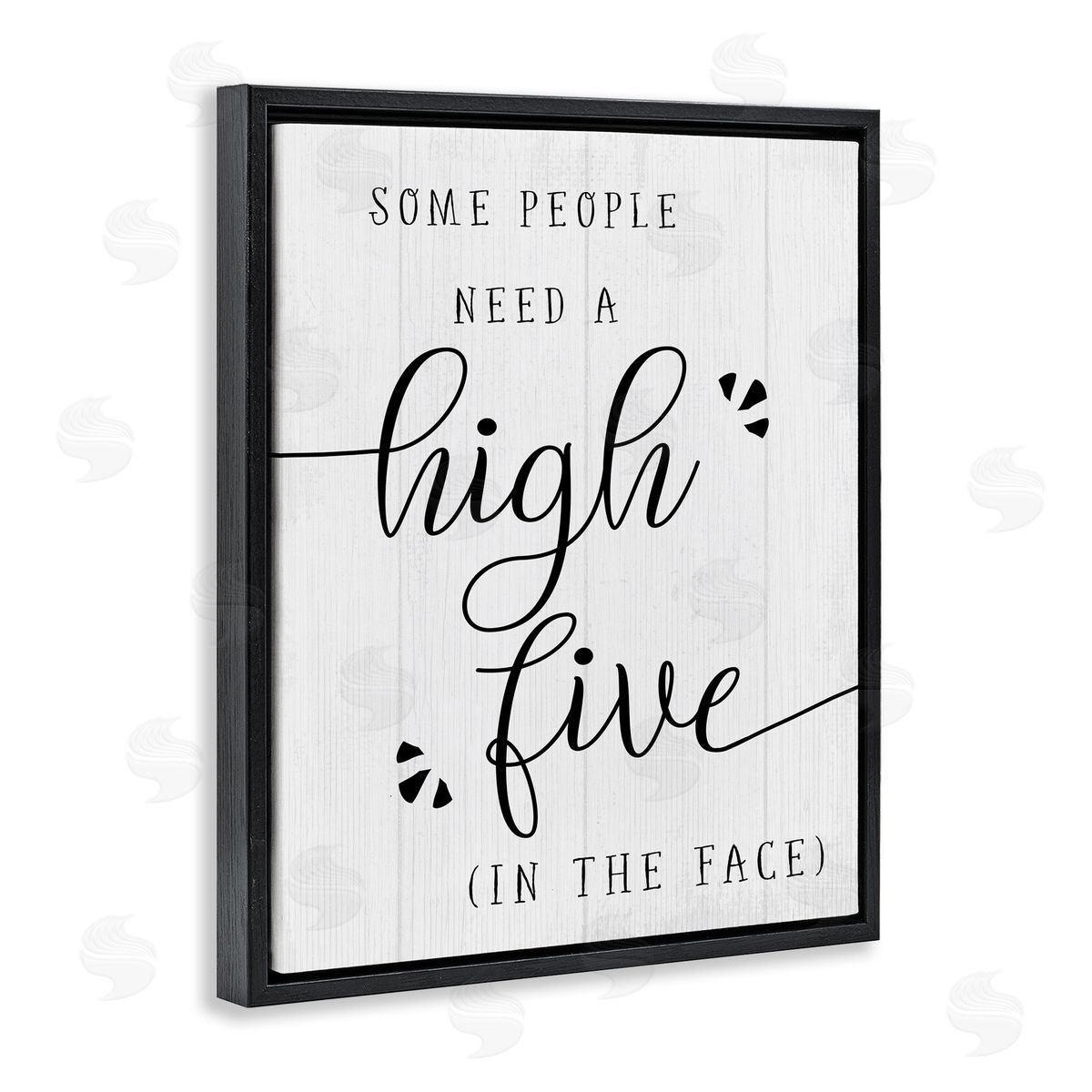 High Five in the Face Black Floating Frame Canvas Wall Art, Home Decor by Stupell Studio